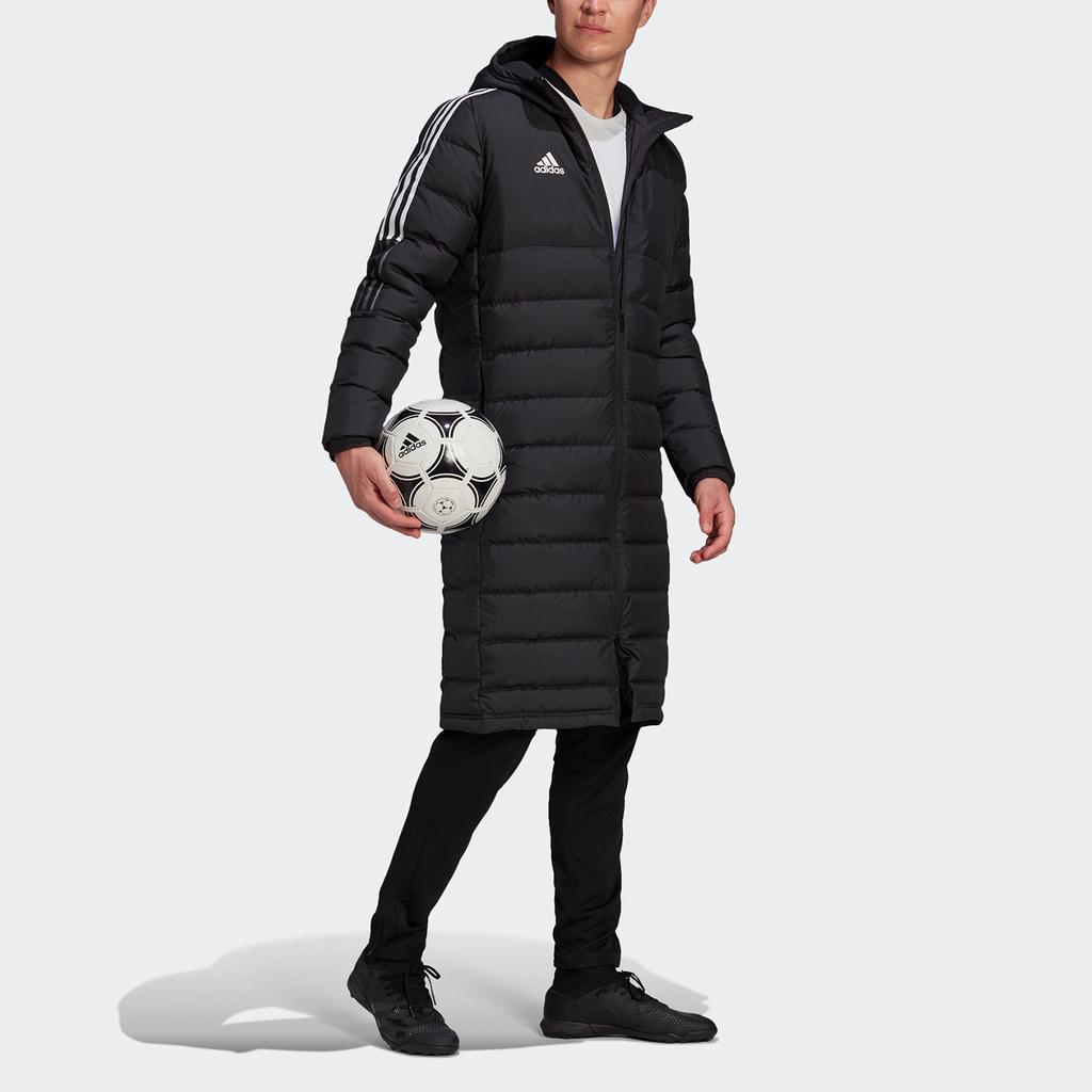 Adidas Tiro 21 Daunenjacke mit Kapuze, warme Winterjacke, Herren, Oberbekleidung, Schwarz, GM5245