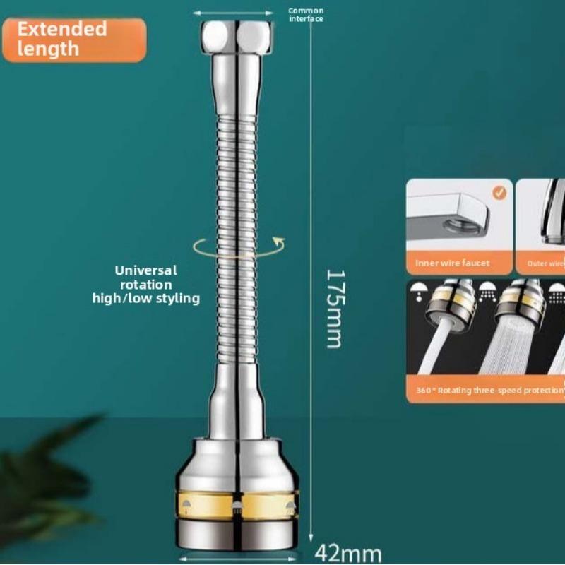 Hlava kuchyňské baterie odolná proti stříkající vodě je otočná a vyměnitelná a dřezová baterie se dá otáčet do všech směrů.