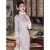 Purple long-sleeved cheongsam velvet 1011 new women's new Chinese-style improved young dress daily high-end beauty