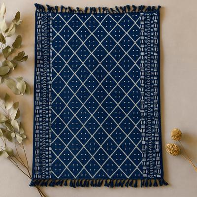 Handmade Indigo Throw Blanket 170x120cm Midnight Heerak