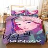 New Bedding Set Demon Hunters Themed Colorful Print Polyester Student Dormitory Bed Sheet Duvet Cover Kid Gift Home Textile
