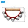 PATIKIL 6-Piece Jingle Bell Hand Bells, Wooden Percussion Wrist Bells for Music Classes, Parties, and Christmas, Red