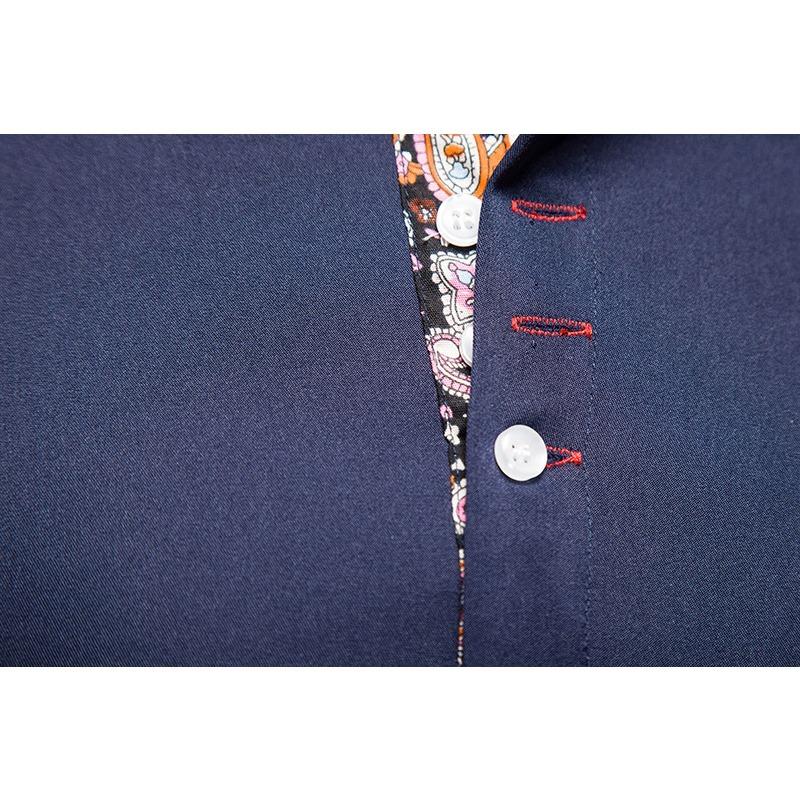 Herren Slim Fit Colorblock Langarmhemd