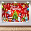 Christmas Banner with Santa Claus and Snowman Patterns - Perfect for Holiday Parties and Home Decor