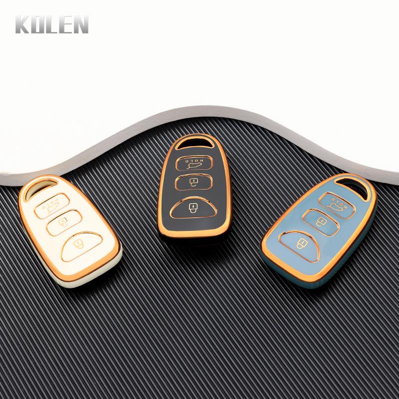 New Tpu Car Remote Key Case Cover Shell For Hyundai Kia Tucson Sonata Santa Fe Carens Protector Holder Keyless Fob Accessories