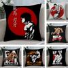H-Hanma B-Baki Cushion Cover Soft Plush Fabric Double-Sided Printed Sofa Cushion Cover for All Seasons Home Decor Gift