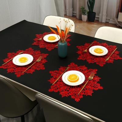 Christmas Placemat Romantic Snowflake PVC Christmas Decorative Western Food Mat Exothermic Waterproof Oil-proof Insulation Mats