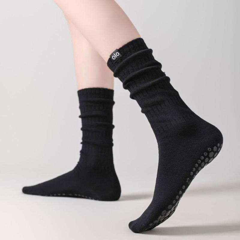 Womens Long Crew  Non Slip Yoga Socks For Dance Pilates Trendy Slouch For Outdoor Sports