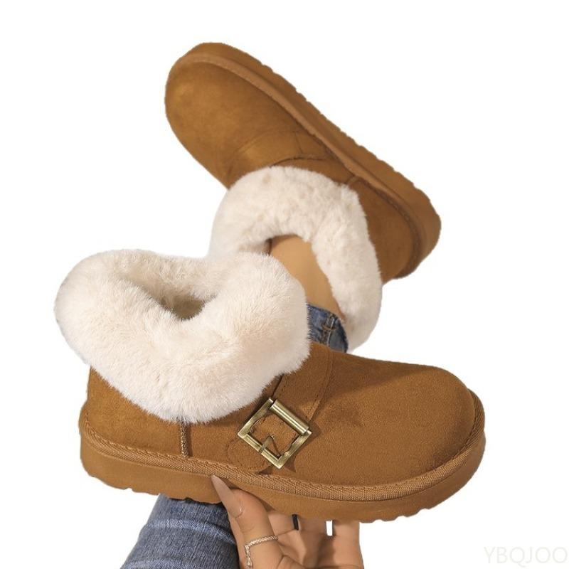 Women autumn winter new lace up soft soled casual warm cotton shoes Fashionable versatile thick soled women snow boots