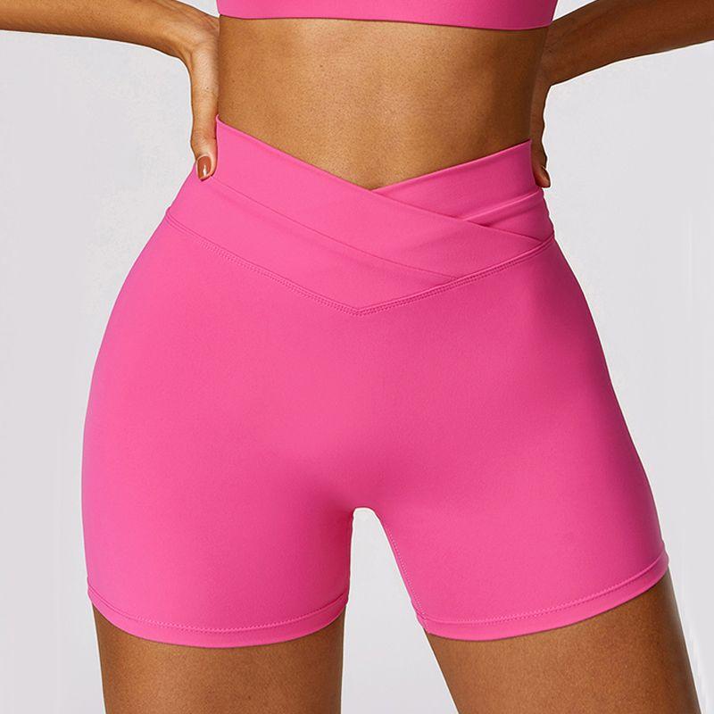 Cross V-Shaped Female High Waist Shaping Yoga Shorts
