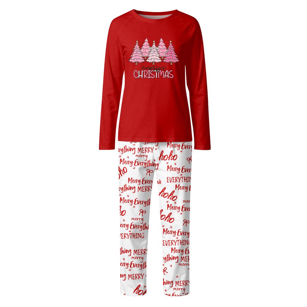 Family Matching Print Sets Pajamas Loungewear Outfits Family Matching Long Sleeve Tops+Pants Set