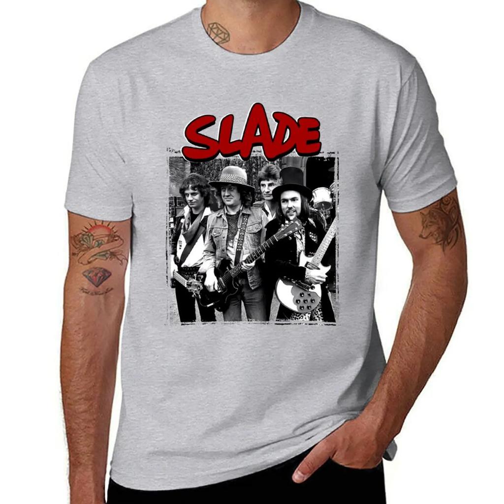 Slade Band Glam Rock TShirt hippie clothes customizeds summer top men clothings 2025 new model