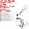 Contrôleur de vélo électrique 72V 2000W Contrôleur de moteur sans balais 48V 60V 2500W 3000W MAX 80A, 9+9 =18 Mosfets, pour Moto Électrique