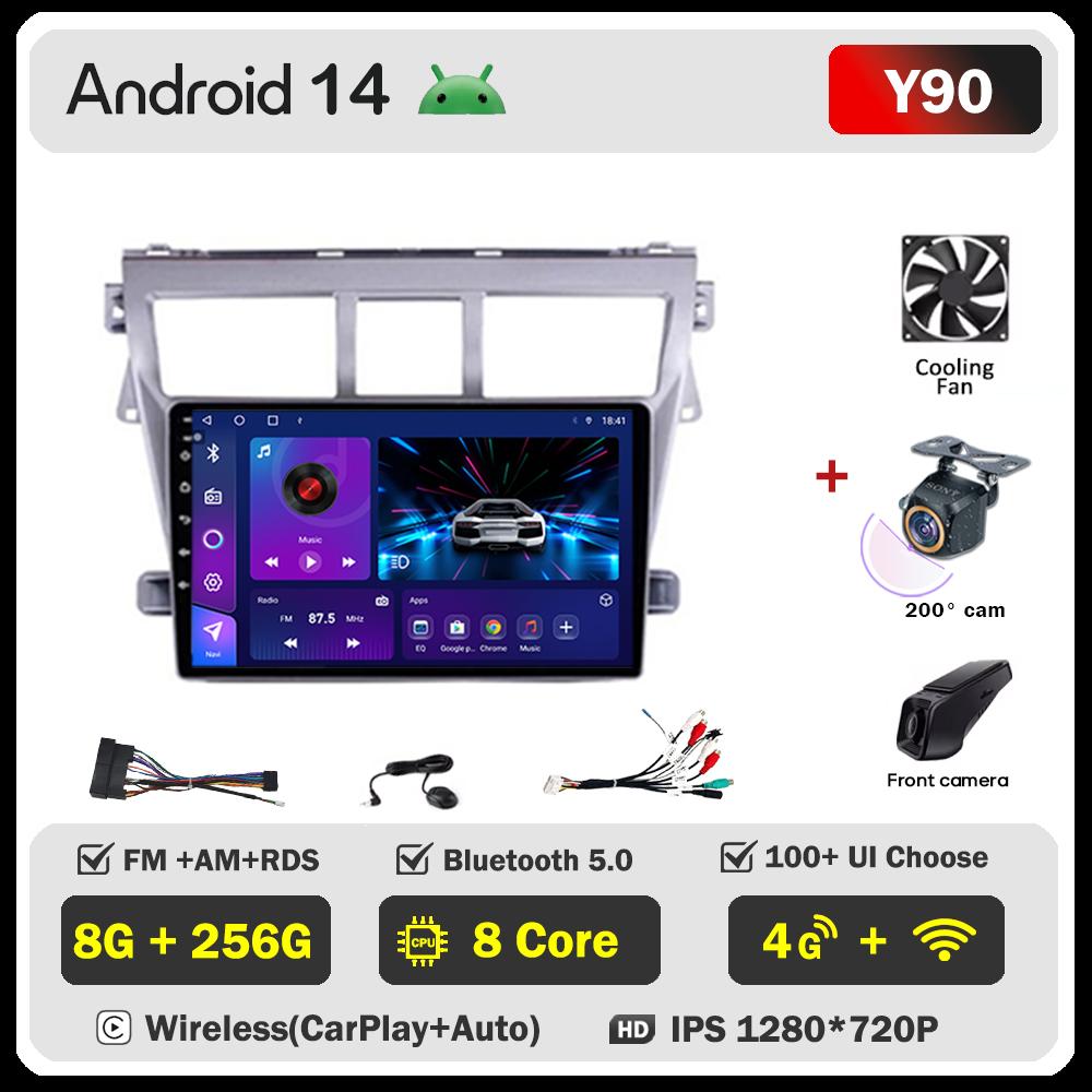 For Toyota Vios Yaris 2007 2008 -2012 Car Radio Player Car Carplay Screen Autoradio Mirror Link Car Intelligent Systems 8 Core