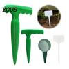 Outdoor Soil Digger Seeds Dispenser, Handheld Garden Seeder Sower with 5 Dial Settings, Ergonomic Plastic Planting Hole Puncher Dibber, Plant Labels,