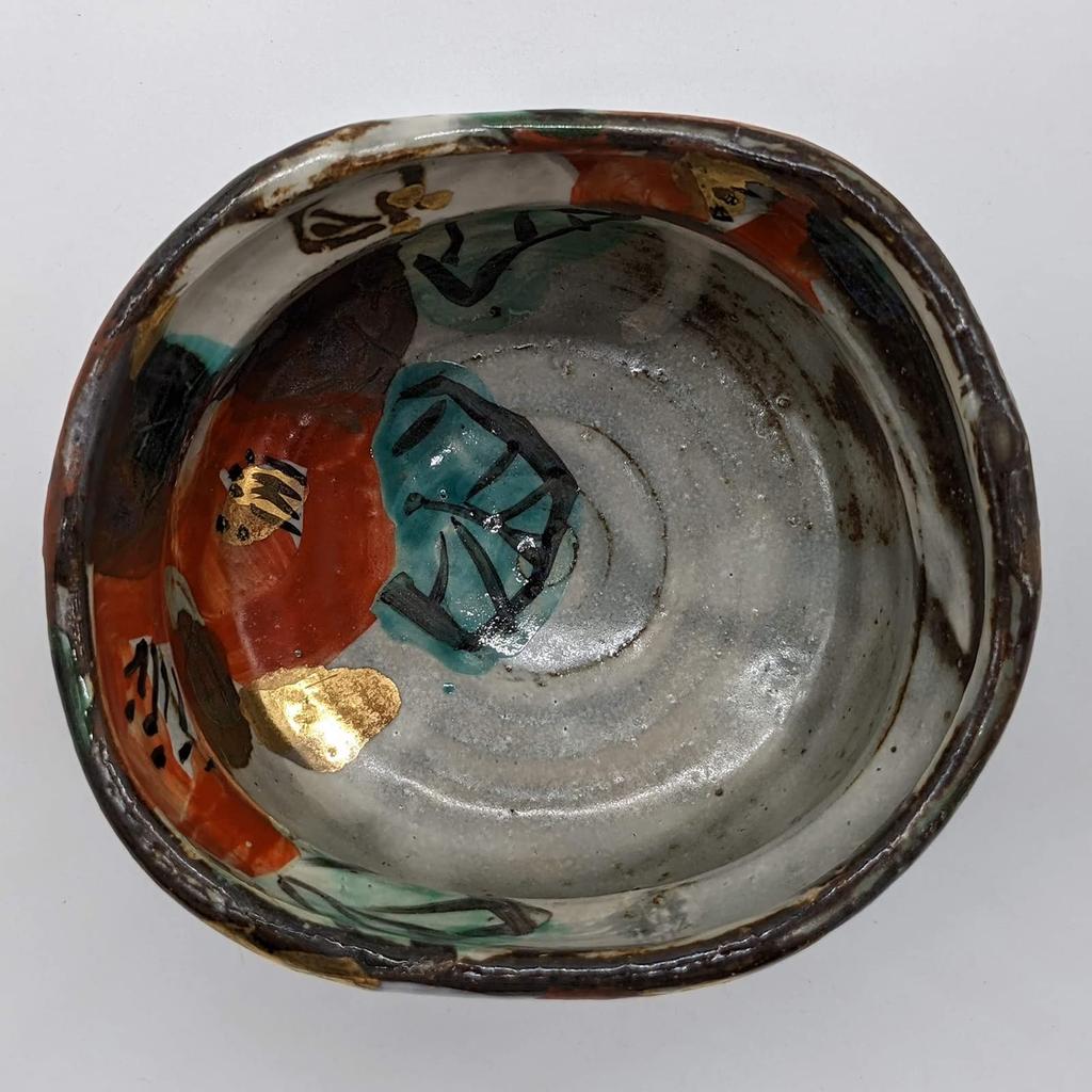 Mino Ware by Wada Hitori, Matcha Bowl, Slipper-shaped Teacup, 11 X 10cm, Slipper-shaped, Gold-painted Camellia Design, Made In Japan, 105-0044