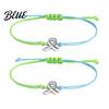 Breast Cancer Awareness Jewelry 2 Pcs Bracelets Adjustable Braided String Pink Ribbon Accessory Bracelets with Charm Inspirational Gifts for