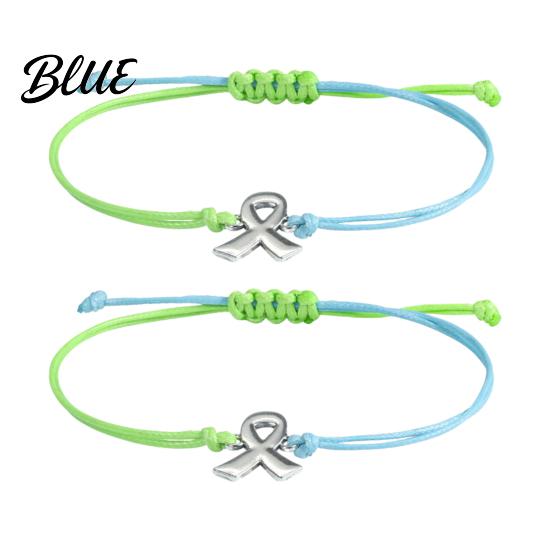 Breast Cancer Awareness Jewelry 2 Pcs Bracelets Adjustable Braided String Pink Ribbon Accessory Bracelets with Charm Inspirational Gifts for