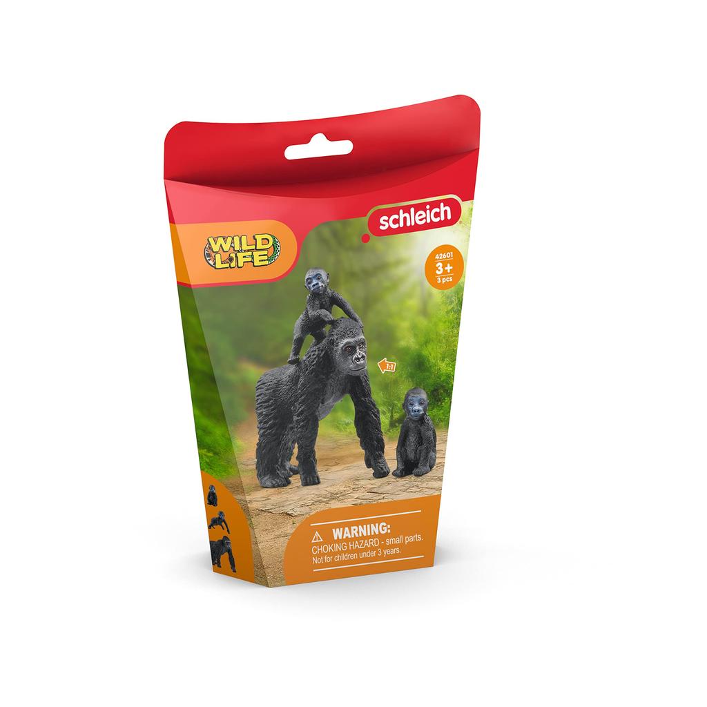 Schleich Wildlife Gorilla Family Figures for Ages 3 and Realistic Animal Toys 42601 Up,