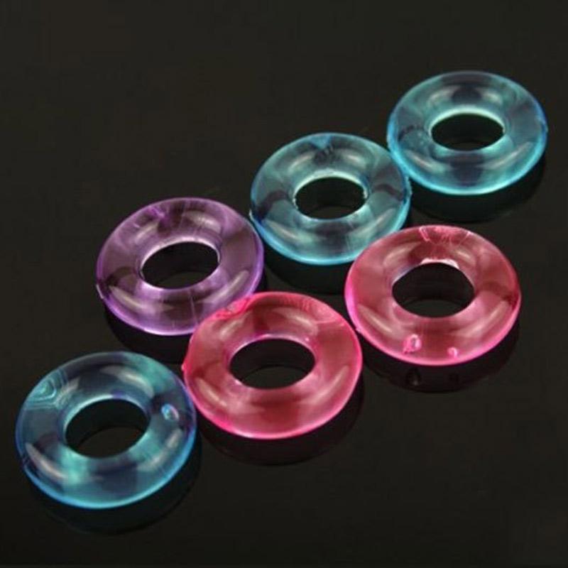 6pcs Men's Cock Ring Sets Sex Toys For Men Penile Ring Silicone Jelly Cockring Penis Lasting Ring Random Color Cock Sex