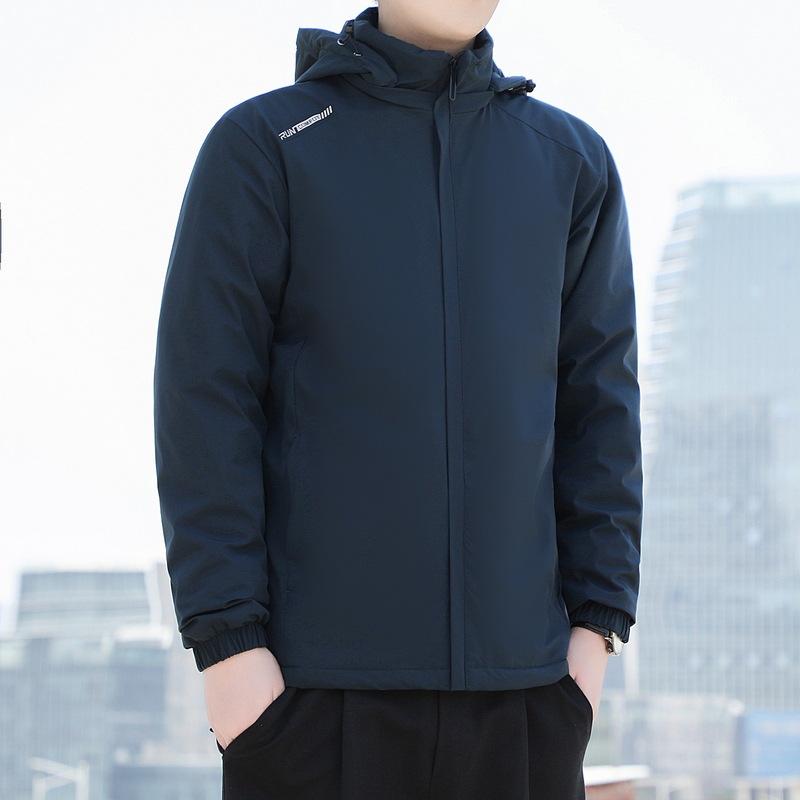 

Hooded cotton-padded jacket Winter thickened jacket Fashion casual jacket Removable hooded cotton-padded jacket 6XL темно-зеленого