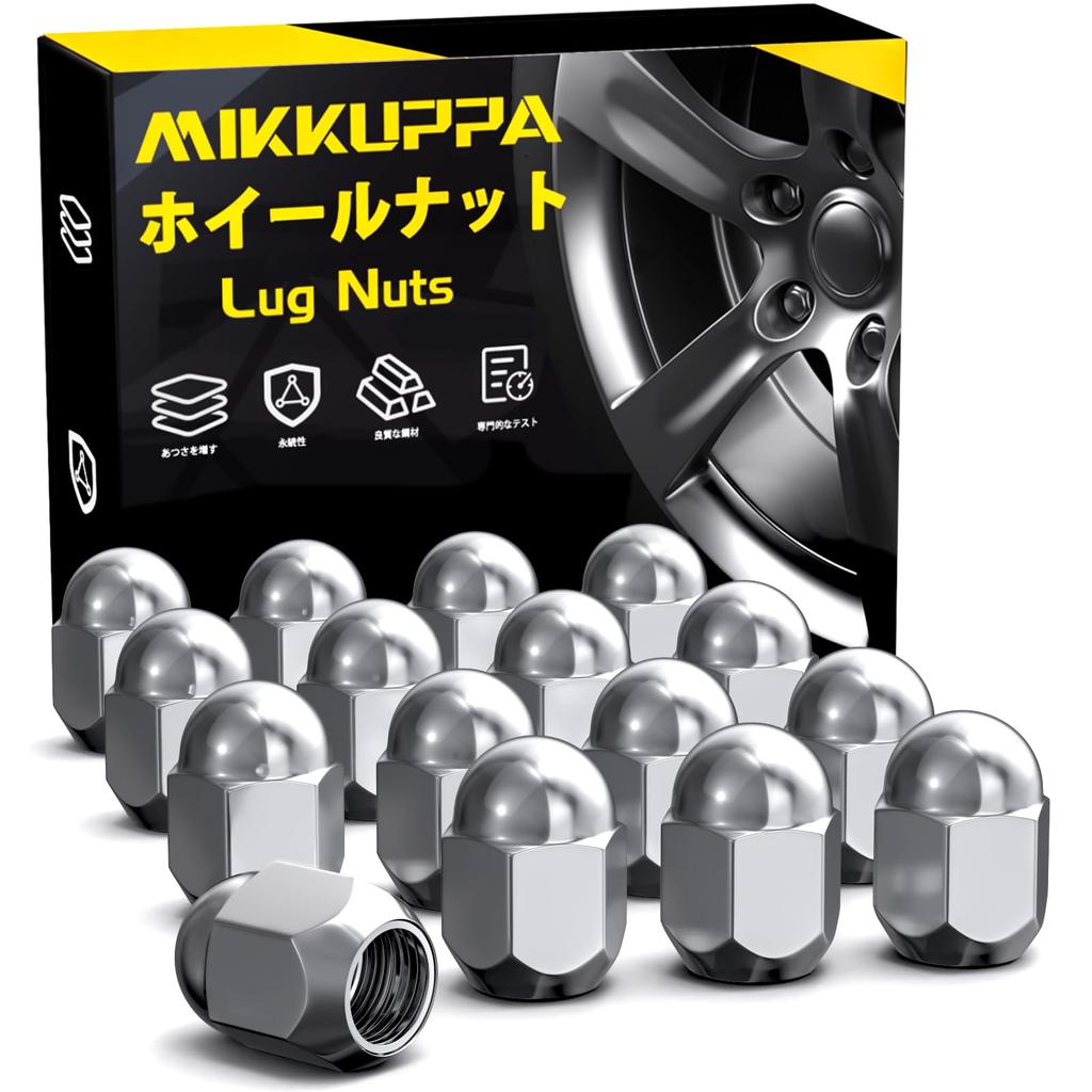 MIKKUPPA Subaru Type Car Wheel Nut M12 x P1.25 Spherical Seat 19HEX Length 24.5