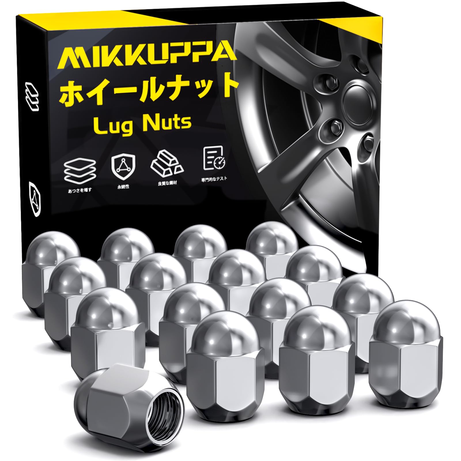 

MIKKUPPA Гайка колесная автомобильная типа Subaru M12 x P1.25 Сферическое посадочное место 19HEX Длина 24.5 M12X1.25 серебряный