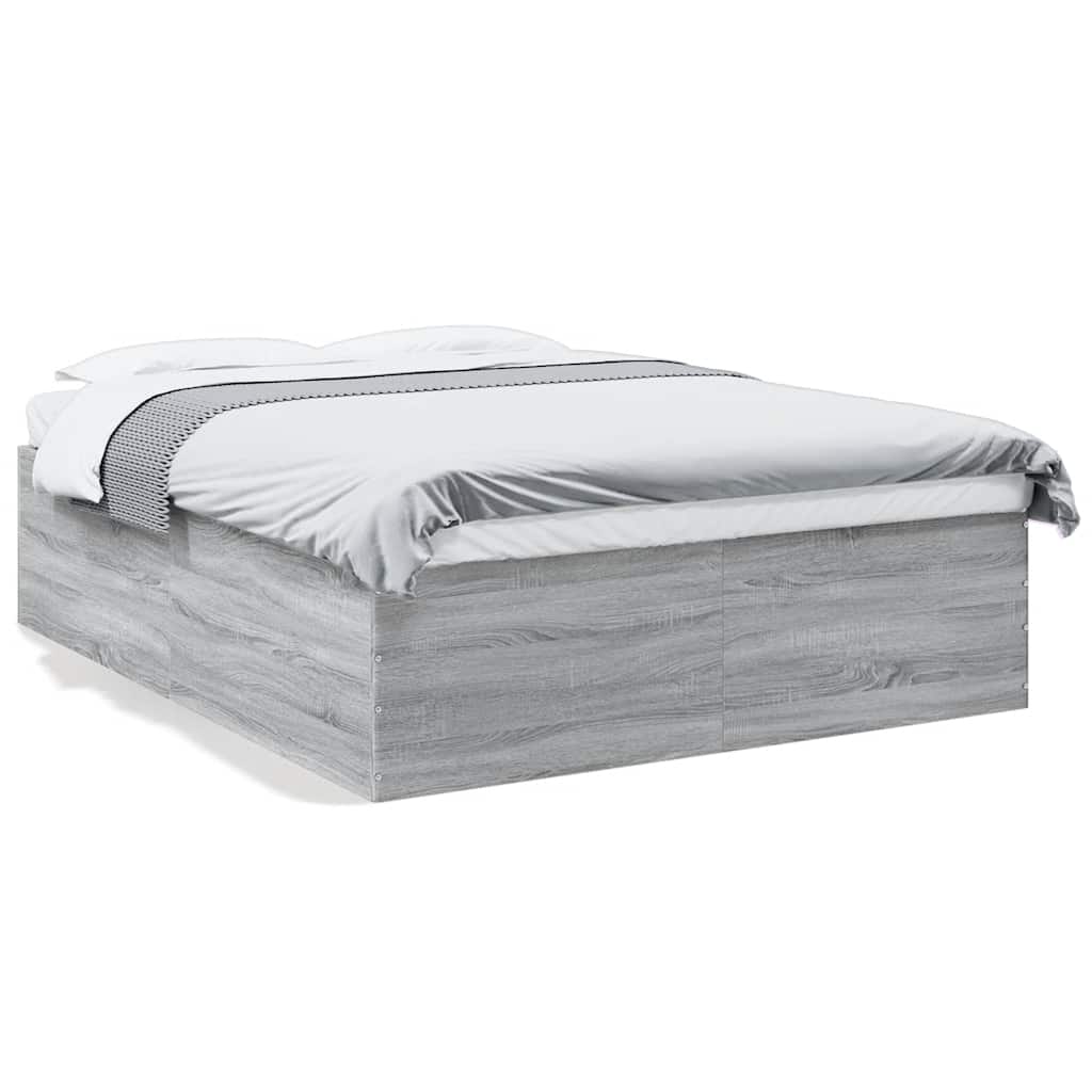 Bed Frame Grey Sonoma 150 x 200 cm Engineered Wood