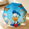 Donald Duck Garden 8 Ribs 3Fold Black Glue Uv Protection Umbrella Sun Protection Rainproof Compact Folding Umbrella For Travel Daily Use C924794