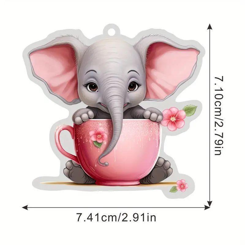 

Cartoon Elephant Jolly Acrylic Christmas Tree Decoration For Festive Car Interiors 1