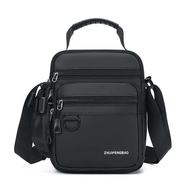 

Модная повседневная мужская сумка, сумка-тоут, высокое качество, мужские сумки кроссбоди, дорожная сумка, стильная мужская сумка через плечо с карманом для бутылки чёрный