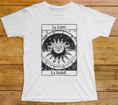 Der Mond Die Sonne T-Shirt 641 Der Mond Sonne Frankreich Tarot Mystische Astrologie Turm