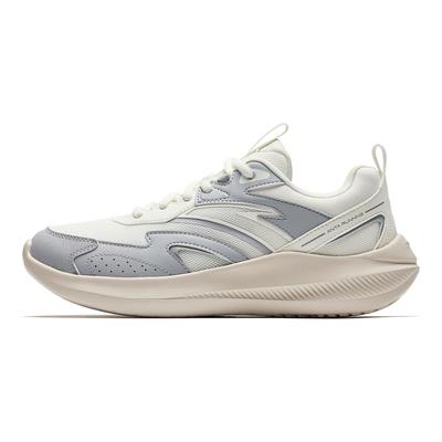 Bequeme Sportmode Rutschfest Verschleißfest Atmungsaktiv Niedrig geschnitten Freizeit Laufschuhe Damen Sneaker Weiß Grau 922515516-3