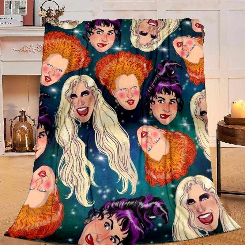 1PC Halloween witches Flannel Blanket Gift, Suitable for Both Men And Women, Soft Ideal for Beds And Sofa, Birthday Or Christmas Gift