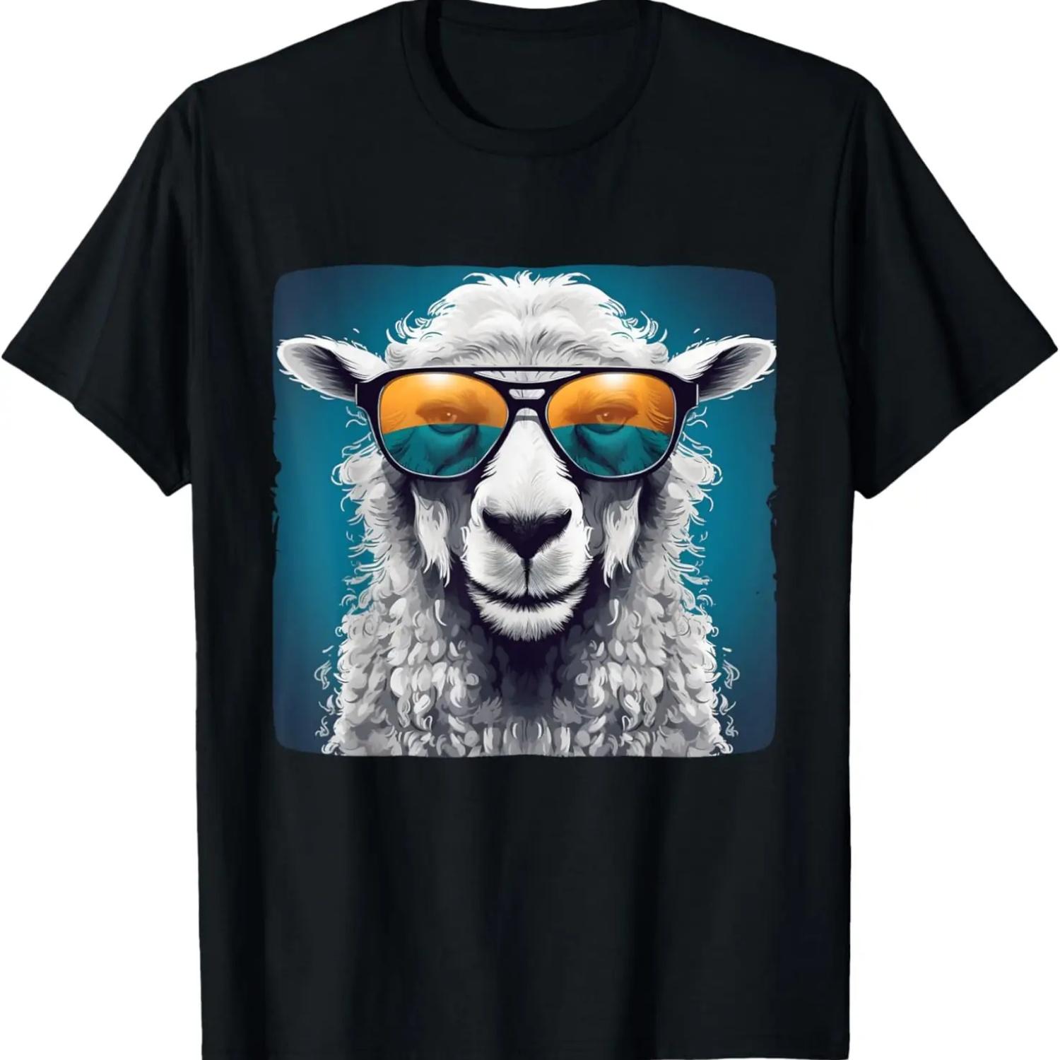 Funny wooly Sheep with Sunglasses Costume for Boys and Girls T-Shirt S
