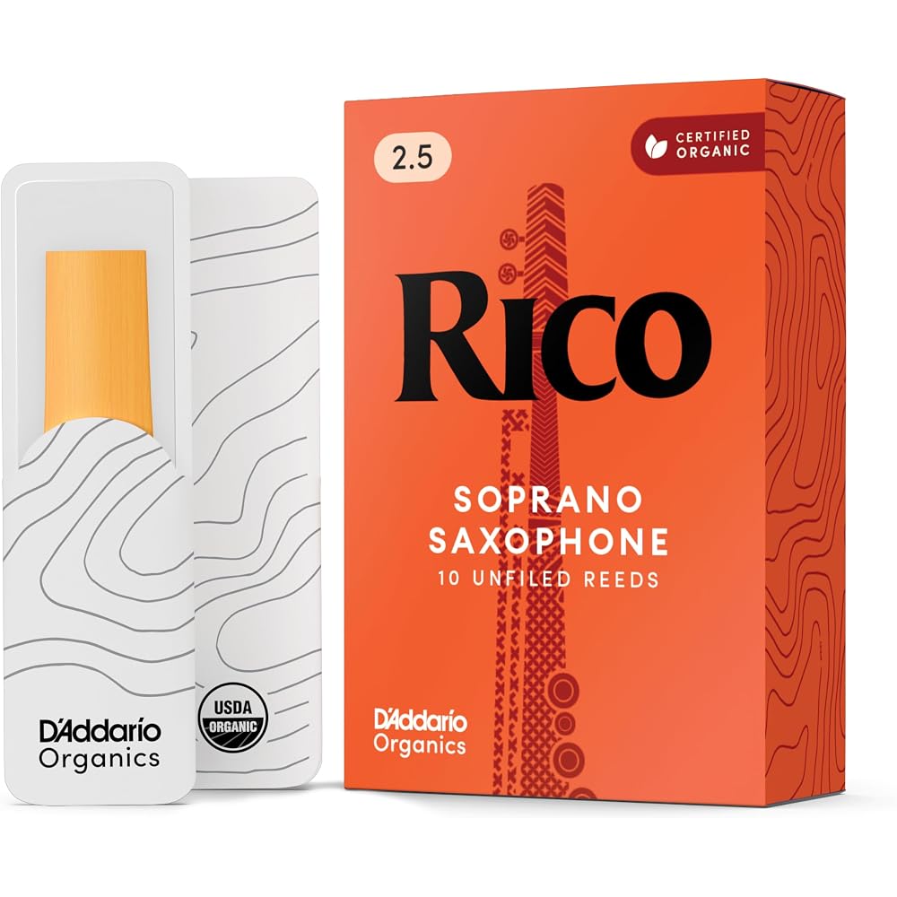 D'Addario WoodWinds Daddario Reed for Soprano Saxophone RICO RIA1025 [Hardness: 2.5] Pack of 10 [...