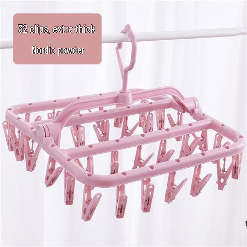 Multi-Clip Clothes Drying Hanger