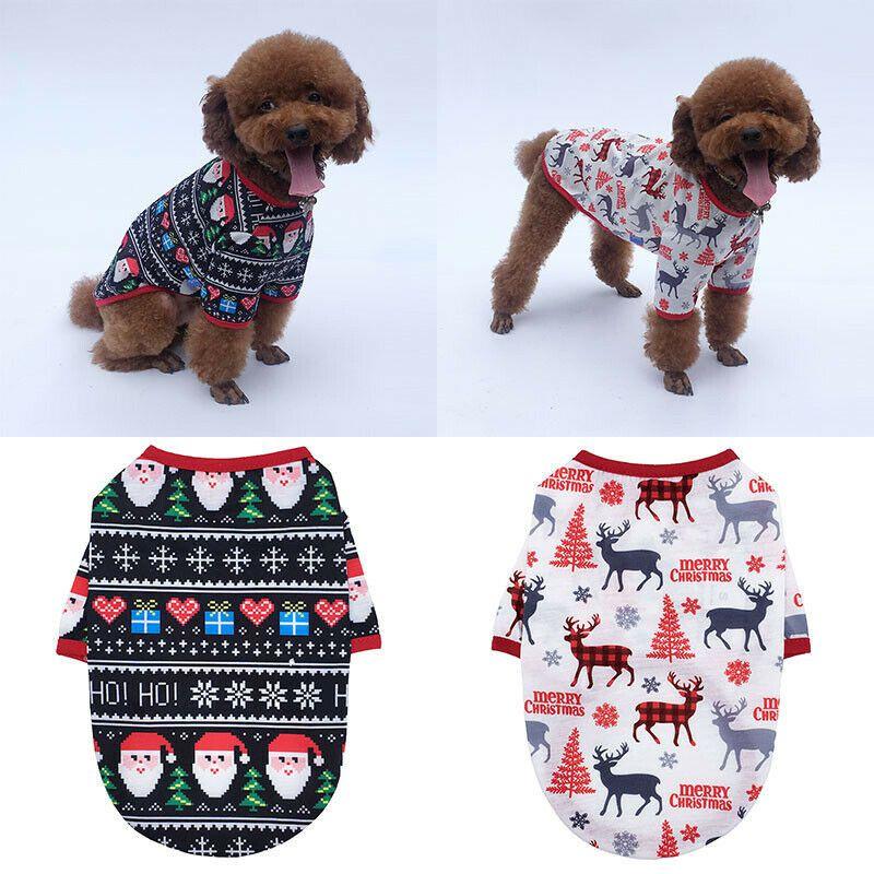 Cozy And Soft Christmas Pet Apparel T-shirt For Dogs And Cats With Delightful Holiday Design