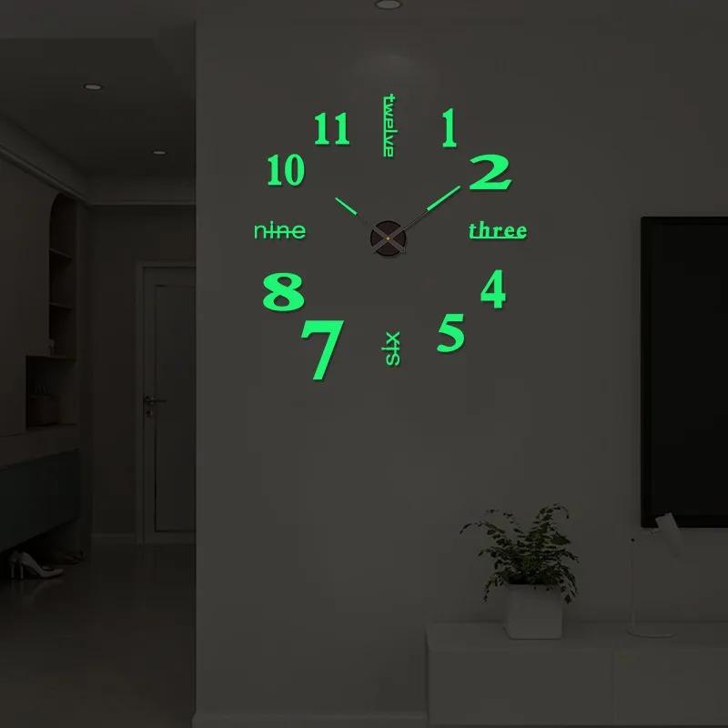Kreative rahmenlose DIY Wanduhr Wandtattoo Home Stille Uhr Wohnzimmer Büro Wanddekoration