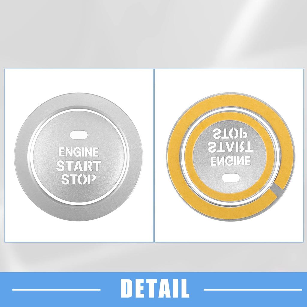 Engine Start Stop Ignition Button Overlay Cover Decal Interior Trim Sticker for Hyundai Sonata 2011-2014 Aluminum Alloy Silver Tone