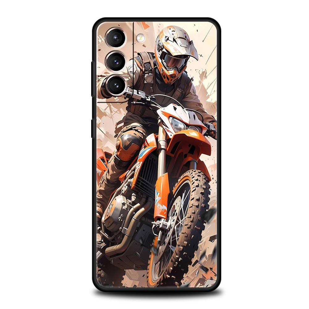 Moto Cross Motorcycle Sports Phone Case For Samsung Galaxy S24 S23 S22 S20 Ultra S21 FE 5G S10 S9 Plus S10E S8 Soft Cover