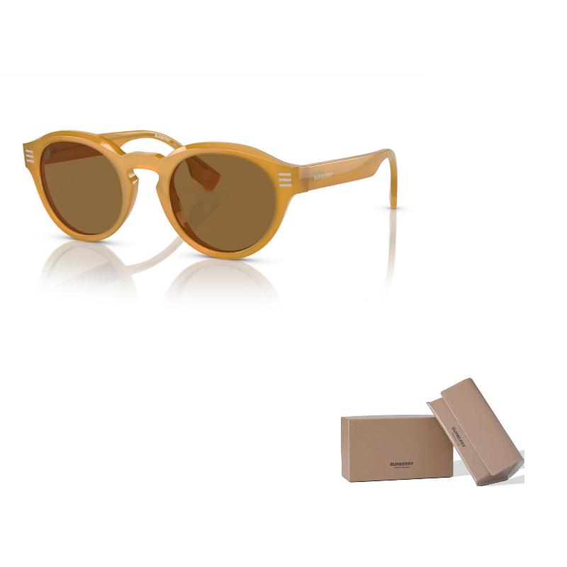 

Burberry Temple Letter Acetyl Round Frame Sunglasses Men s Yellow 50 жёлтый