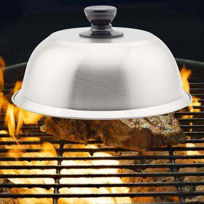 Basting Steaming Cover Cheese Melting Dome Thicken with Handle Universal Stainless Steel Grill Domes