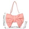 Elegant Large Capacity Bowknot Tote Fashion Zipper Handbag Pleated Bow Crossbody Bags  Office Use