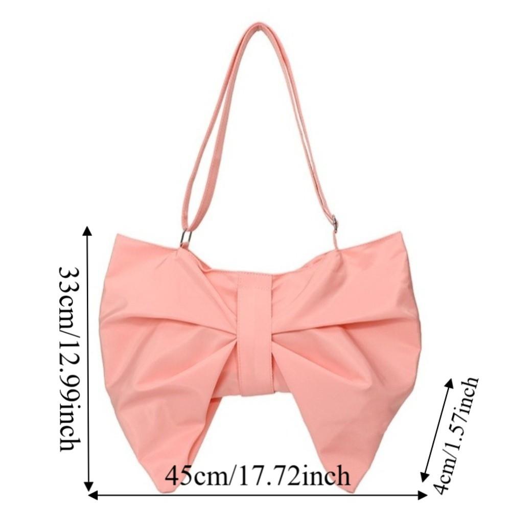 Elegant Large Capacity Bowknot Tote Fashion Zipper Handbag Pleated Bow Crossbody Bags Office Use