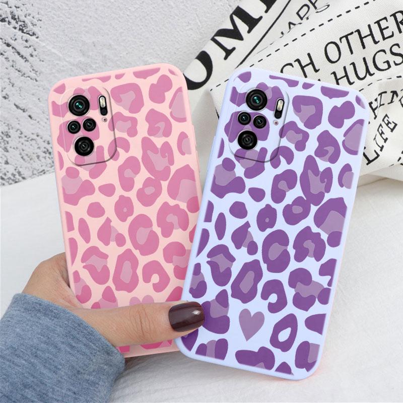 Case For Xiaomi Poco M5S C71 X7 C75 M6 Leopard Soft Silicone Back Cover Phone Case Protective Coque Shell Leopard Painted Bags