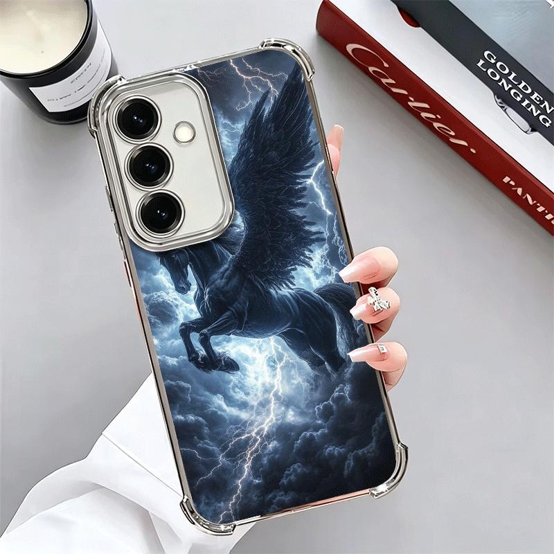 

Black Horse Galloping Plating Phone Case For Samsung A17 A07 A37 A57 A16 A56 A15 A55 A14 A54 A13 A53 A26 A36 A25 A35 A24 A34 A23 Samsung A17