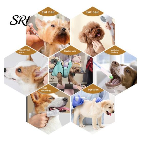 Dog Grooming Hammock Pet Breathable Mesh Sling Cat Restraint Lightweight Tool with Security Strap for Small Medium Dogs Cats Nail Trimming
