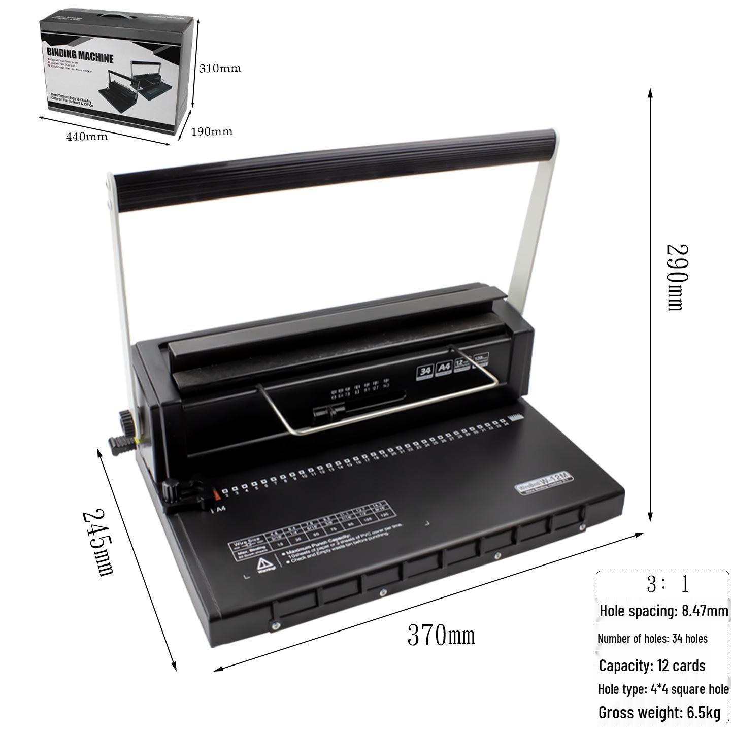 

W12M34 Dual Coil Binding Punch Machine