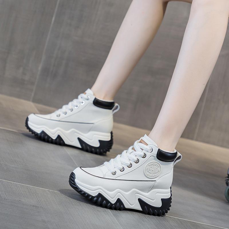 Women's shoes new spring, summer, autumn and winter shoes versatile thick-soled mesh breathable high-top white shoes women's tide